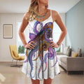 Octopus Spaghetti Strap Summer Dress | Sleeveless V Neck Mini Dress | Sundress