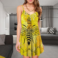 Bee Spaghetti Strap Summer Dress | Women Sleeveless V Neck Mini Dress
