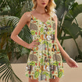 Guinea Pig Fruits And Vegetable Spaghetti Strap Summer Dress | Sleeveless V Neck Mini Dress | Sundress