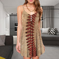 Baseball Spaghetti Strap Summer Dress | Sleeveless V Neck Mini Dress | Sundress